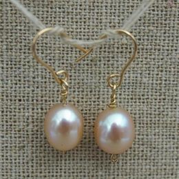 Rice Pearl Earrings Light Pink Natural Freshwater Pearl Dangle Earring 925 Silver Jewellery Lady's Wedding Birthday Gift275i