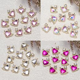 Nail Art Decorations 10pcs 3D Angel Love Glitter Charms Zircon Alloy Rhinestones Shiny Luxury Diamonds Gems Japanese Korean Arts