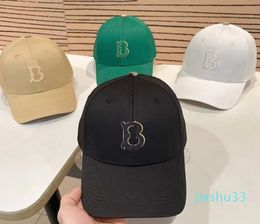 Luxury Brand Fashion Baseball Cap Summer Men Women Letters Print Baseballs Caps Grid Stripe Leather Casual Hat