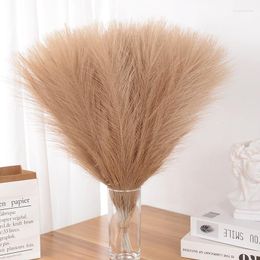 Decorative Flowers 15/30Pcs Artificial Pampas Grass Bouquet Fluffy White Reed For Wedding Home Decoration Fake Plants Birthday Party Gifts