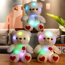 Plush Dolls 1Pcs Toys for Children Light Bear Toy Tool Soft Present Birthday Gift LED Stuffed Animals Colorful Glowing 231128