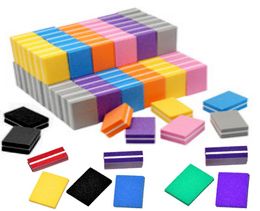 Double sided Mini Nail File Blocks Colorful Sponge Nails Polish Sanding Buffer Strips Polishing Manicure Tools9305902