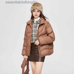 Women's Down Parkas Semir 2023 Hot Down Jacket Women Three-Proof Loose Bag Sweet Girl Light And Warm lti-Color Winter New Stand Collar Jacket L231129