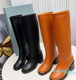 Boots Women Shoes Genuine Leather Black Western Tall Long Boots Female INS Brand