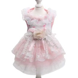 Dog Apparel New Princess Cat Mesh Dress Floral Lace Design Pet Puppy Skirt Spring/Summer Clothesvaiduryd