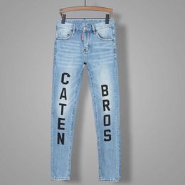 Autumn/Winter Trendy Water Wash Low Waist and Small Feet Letter Nightclub Picking up Sisters Male God Brand D2 Jeans and Pants