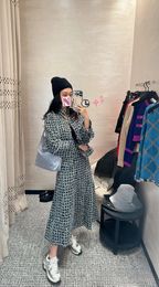 Skirts Women's Plaid Loose Tweed A-Line Skirt and Jackets High Quality Pre Fall Art Fashion 231129