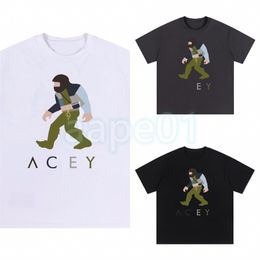 Fashion Brand Mens T Shirt Big Foot Monster Letter Printing Round Neck Short Sleeve Couple Breathable T-shirt Casual Fashion Top Asian Size M-2XL