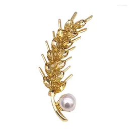 Brooches Alloy Crystals Flower Wheat Spike Brooch Pins Jewelry For Women Dress Scarf Bejeweled Accessories Gift