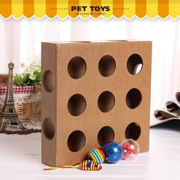 Toys Puzzle Cat Hunt Educational Toy Cat Training Tool Made Wooden Maze Interactive Funny Mouse Game Balls Toys For Cats Play Kitten