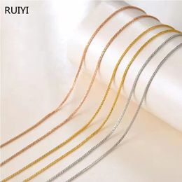 Chokers RUIYI Real 18K Gold Necklace Pendant Chain Solid AU750 Chopin for Women Fine Jewellery Wedding Gift 231129