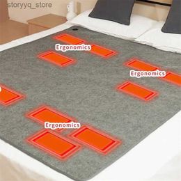 Electric Blanket 6Areas DC Heated Mat Plush Electric Blanket USB Outdoor Camping Mattress Heated Mat Thermal Pad Heating Sleeping Pad Heating Pad Q231130