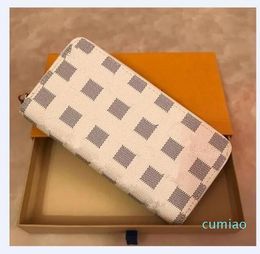 Designer Luxury Wallet Leather Men Women Long Purses money Bags Clutch Bags Double Zipper Pouch Coin Pockets with box