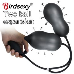 Inflatable Dildo Anal Plug Expandable Butt Plug Silicone Massager Sex Toys for Women Men Backyard Double headed Anal Adult Products