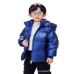 New Kids Hooded Thick Down Coat Winter Down Jackets Cartoon Letters Boys Girls Outerwear 2-6 Years Children Clothes