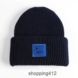 Beanie Designer Beanie Hats Designers Men Women Ac Square Smiley Face Wool Knitted Hat Wool Hat Casual Warm Elastic Fitted Caps Ac Beanie Ac HatCEEU