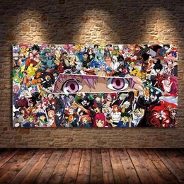 Paintings Japanese Anime Character Collection Canvas Painting Cartoon Wall Art Posters And Prints For Bedroom Kids Room Cuadros Un265E