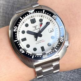 Wristwatches 30bar Waterproof NH35 Turtle Professional Watch Diver Master Steel Automatic Wristwatch Men 120clicks Bezel 4.1 crown White 231128