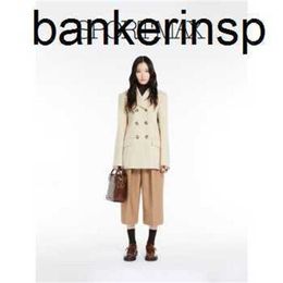 Maxmaras Coat Luxury fashionable Wool Overcoat Sportmax Product Double sided Wool Suit Ivory 34