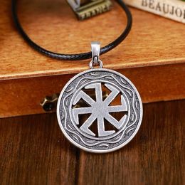 Pendant Necklaces Antique Silver Slavic Symbol Rune Viking Talisman Men's NecklacePendant