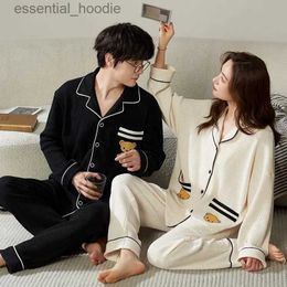 Women's Sleep Lounge Couple Pajamas Women's Men's Sleepwear New Simple and Loose Home Clothes or Be Worn in Outside in Autumn and Winter L231129