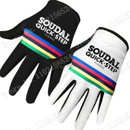 Cycling Gloves 2023 Winter Soudal Quick Step Team Cycling Gloves Men Gel Full Finger Gloves Road Bicycle Jerseys MTB Gant Cyclisme Maillot YQ231129