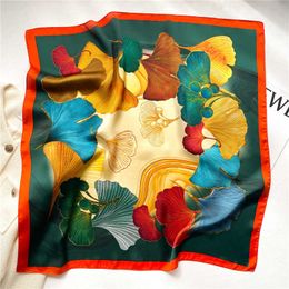 Scarves Fashion 70cm Sqaure Scarves Print Hair Scarf for Women Silk Satin Ribbon Lady Neckerchief Wrist Wrap Shawl Headband Bandana 2023 J230428