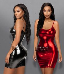 Sexy Set PVC glisten Metallic Faux Leather plus size lingerie costumes underwear babydoll sexy for sex Pole dance Bodycon Dresses 231128