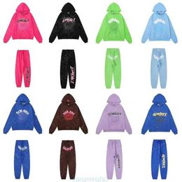 Nrmc Men and Women Sweatshirts Spider Pink Purple Young Thug Sp5der Tracksuit 555555 Web Jacket Spider 555 Hoodie High Quality