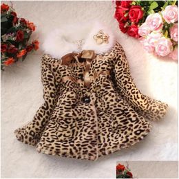 Jackets Girls And Childrens Wear Leopard Print Fur Coat For 2-6 Years Old High Quality1 Drop Delivery Baby, Kids Maternity Baby Kids C Dh6Bk