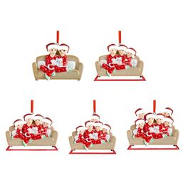 Christmas Decorations Indoor Winter Home Ornaments Family Set DIY Name Holiday Theme Pendant Father Mother Chirldren