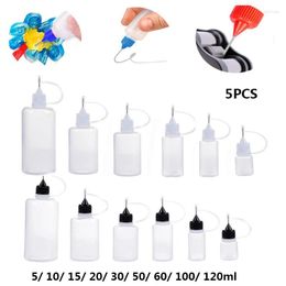 Storage Bottles 5Pcs 5/10/20/30/50/100ML Resuable Needle Tip Glue Applicator Plastic Bottle For Paper Quilling DIY Scrapbooking Craft Tool