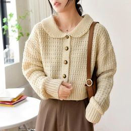 Women's Knits Loose Sweaters For Women Solid Cardigan Vintage Knitted Top 2023 Autumn Winter Clothes Casual Korean Fashion Single Breasted