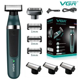 Electric Shavers VGR Beard Shaver Professional Beard Razors Waterproof Hair Cutting Machine Dual-Sided Blades Shaving Machine for Men V-393 231128