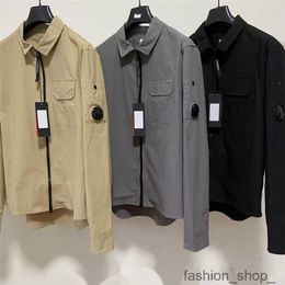 veste cp Cp Jackets Comapnys Coat One Lens Lapel Shirt Garment Dyed Utility Overshirt Outdoor Stones Island Jackets 7NS9