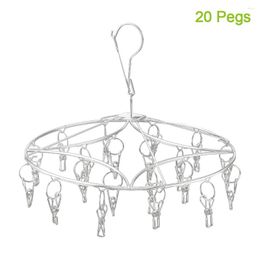 Hangers Storage Rack Clip Multi Pegs Clothes Hanger Home Laundry Indoor Outdoor Stainless Steel Rotatable Shoe Insoles Round Sock Dryer