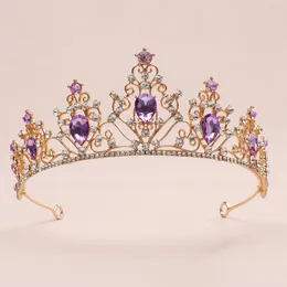 Hair Clips Itacazzo Bridal Headwear Crown Purple Colour Classic Tiaras Suitable For Women's Wedding Birthday Party (Can Be Quickly Sent)
