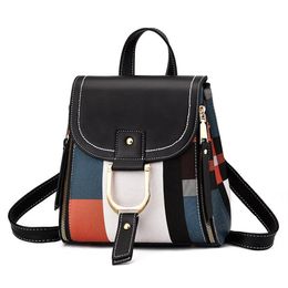 2020 New High Quality PU Leather Women Backpack Bag Shoulder School Bag for Girls Teenage Multi-use Daypack Knapsack Hand Bag Cros260n