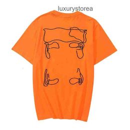 Men's T-shirts Off Offs White Irregular Arrow Summer Short Sleeve for and Printed Letter x on the Back Print