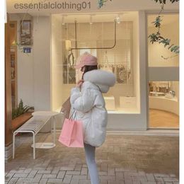 Women's Down Parkas White Down Jacket Women Coat Hooded Fashion American Streetwear Y2K Style Duck Down Feather Fe Winter Pink Short Outwear L231129