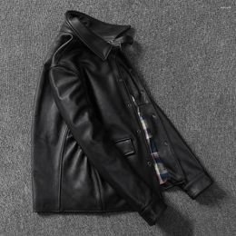 Men's Tracksuits Horseskin Jacket Male Brake Man First Layer Leather Coat Imported Batik Thickened