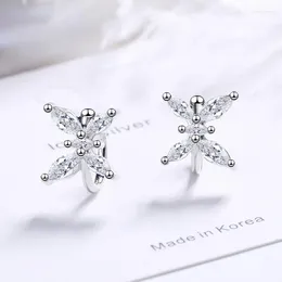 Backs Earrings KOFSAC Trendy 925 Sterling Silver Clip For Women Jewellery Shiny Zircon No Pierced Cartilage Ear Girl Birthday Gifts