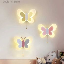 Table Lamps Children's Room LED Wall Light Nordic Modern Creative Butterfly Bedside Lamp Boys and Girls Room Decorative Lights Aisle Lamps YQ231129