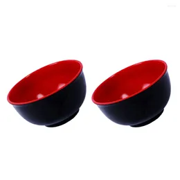 Dinnerware Sets Melamine Black And Red Bowl Imitation Porcelain Rice Soup Bowls Tableware For Restaurant Home Supplies