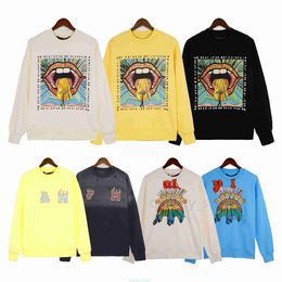 A1ae Men and Women 23ss Autumn Designer Palmes Angels Ripped Vintage Loose Pullover Print High Street Sweatshirts Fashion Lovers' Round Neck Sweaters Size S-xl