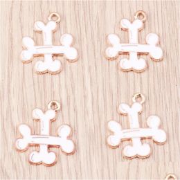 Charms 10Pcs Cartoon Funny Halloween Crossed Bone Metal Charm Diy Accessory Earrings Necklace Keychain Jewelry Making Findings Drop Dhadh