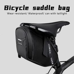 Panniers Bags INBIKE Bicycle Saddle Bag Waterproof Bike Seat Bag Cycling Saddle Tail Post Bag Ultralight Tail Rear Bag Bicycle Rear Seat Pouch 231129