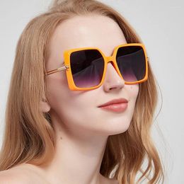 Sunglasses European American Style Sun Glasses Woman Square Shape Big Frame Men Women Sunglass UV Protection Trendy