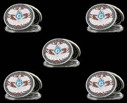 5pcs and Accepted Masons Token Craft Silver Plated 1oz Masonic Symbols Replica Coin Collections1987348