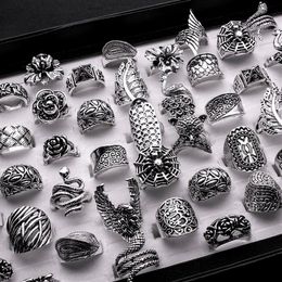 whole lots mixed 25pcs gothic tribal lady women carved topquality vintage bronze antiqued silver baroque rings3339